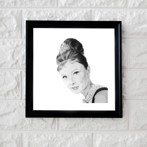 Audrey Hepburn celebrity portrait artwork | Illustration