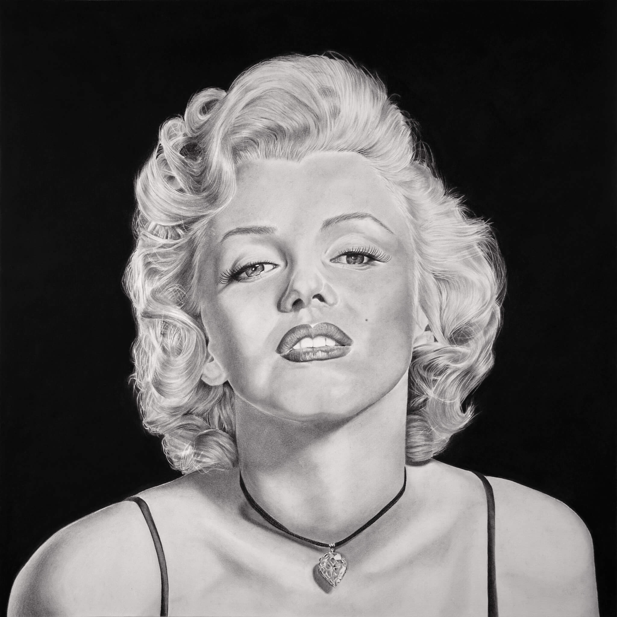 Marilyn Monroe Original wall art Hand drawn sketch black and white. 