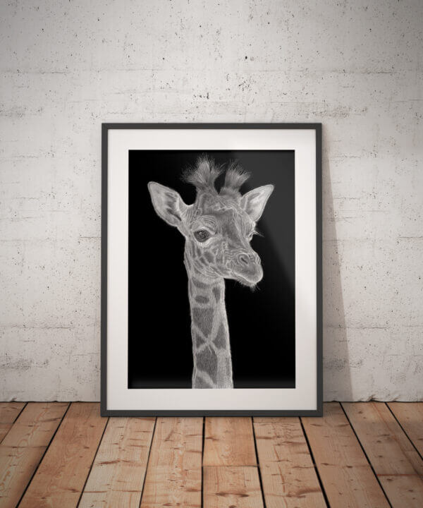 Giraffe drawing | Giraffe art print